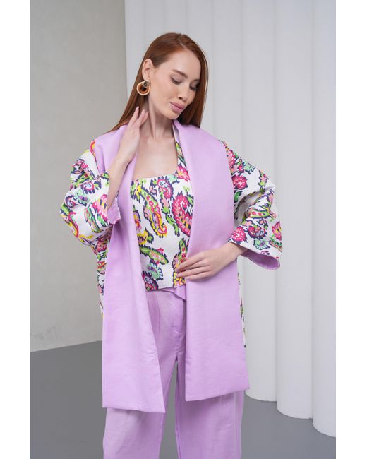 Lumina Eligma Purple The Duality Linen Reversible Jacket