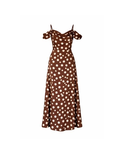 Girl In Mind Brown Julie Cowl Neck Maxi Dress Spot