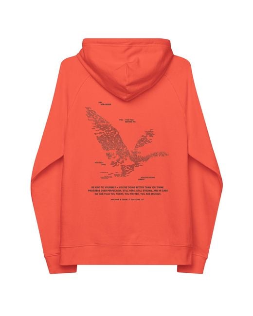 Anchor and Crew Red Burnt Seven You Are Enough X Mental Health Editions Organic Cotton Hoodie