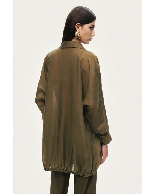 Nocturne Green Neutrals Fluid Open-Front Shirt