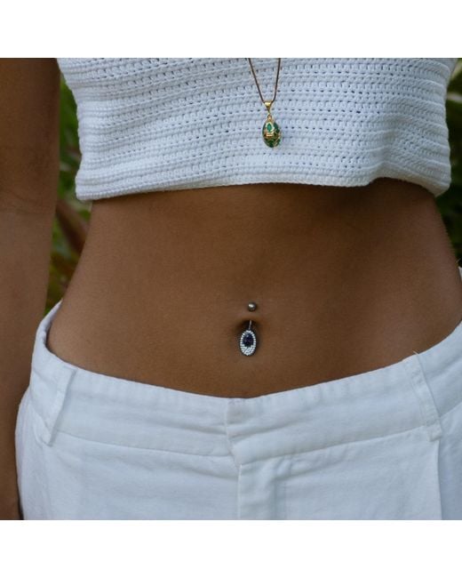 Ebru Jewelry Blue Mystic Amethyst Sterling Belly Piercing