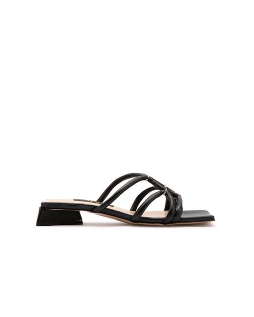Ilvi Black Olono Leather Heeled Slide