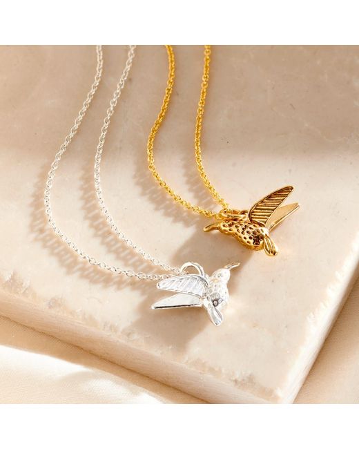 Posh Totty Designs Metallic Sterling Hummingbird Pendant Necklace