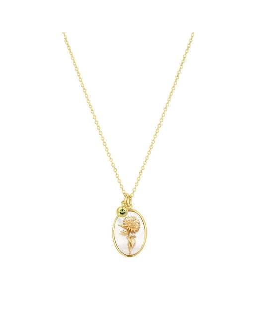 SET & STONES Metallic Katrina Birth Flower & Birthstone Charm Necklace- August