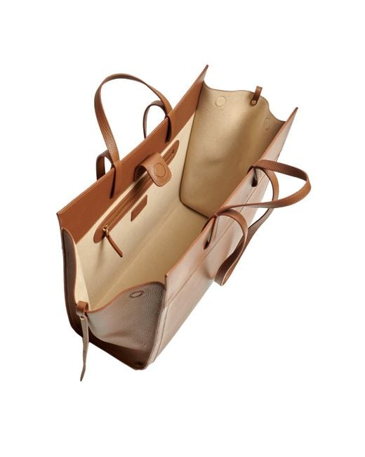 Saonara Brand Brown Shopping Bag Chestnut Leather