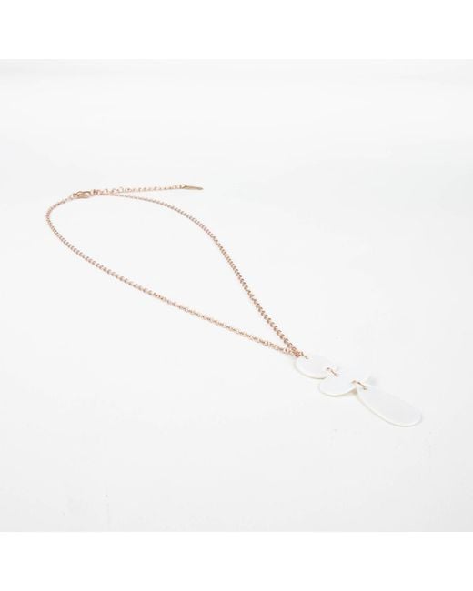 LIKHÂ White Mother-Of-Pearl Raindrop Necklace With Rose Chain