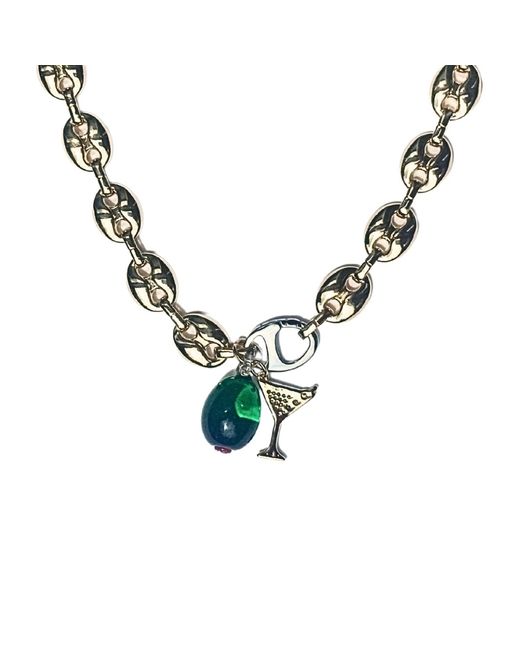 Babaloo Metallic Dirty Martini Charm Necklace