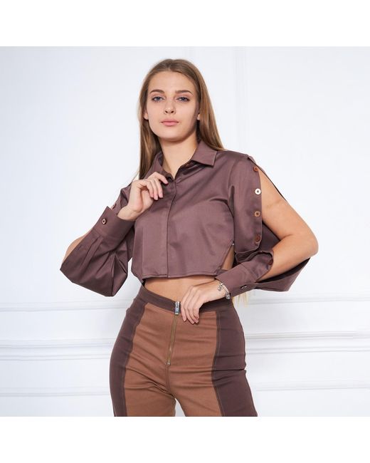 Ariana Bestepe Brown Button Shirt