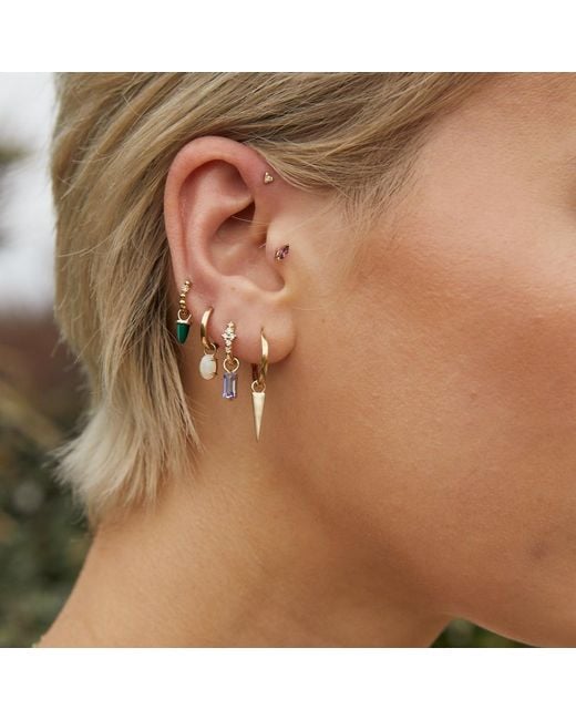 Zohreh Metallic Spike Hoop Earrings 9K