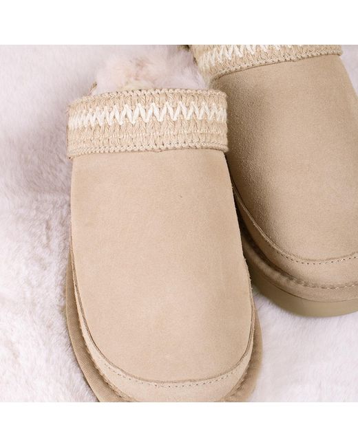 Pretty You London Pink Neutrals Hallie Sheepskin Multiway Slippers