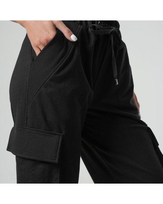 Metamorph Black Casual Cargo Pants