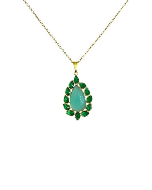 Magpie Rose Green Theia Aqua Pendant