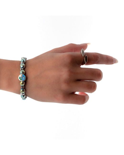 Ebru Jewelry Blue Hematite Energy Bracelet