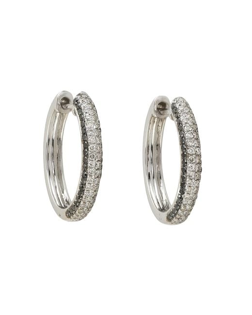 Artisan Metallic Diamond Huggies Earrings in White Gold