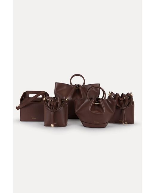 Saonara Brand Brown Bucket Bag Chocolat Leather