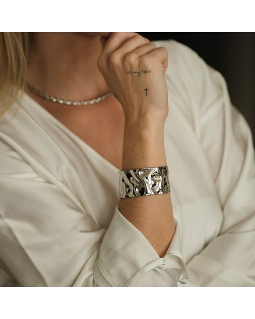 Divine Aria White Statement Bangle Cuff