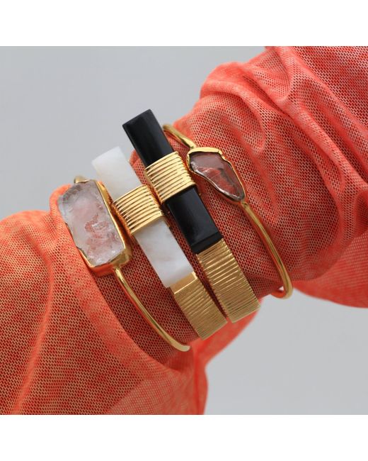 YAA YAA LONDON Metallic Neutrals Quiet Luxury Irregular Crystal Bangle