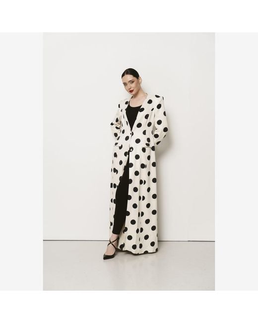 Roqaia Fashion House White Mrs Polka