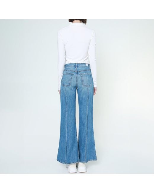 NOEND Blue Winona High Rise Wide Flare
