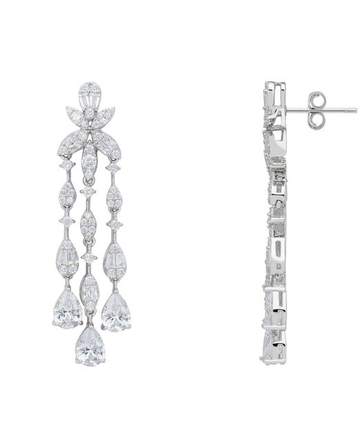 Latelita London White Duchess Moissanite Drop Earrings
