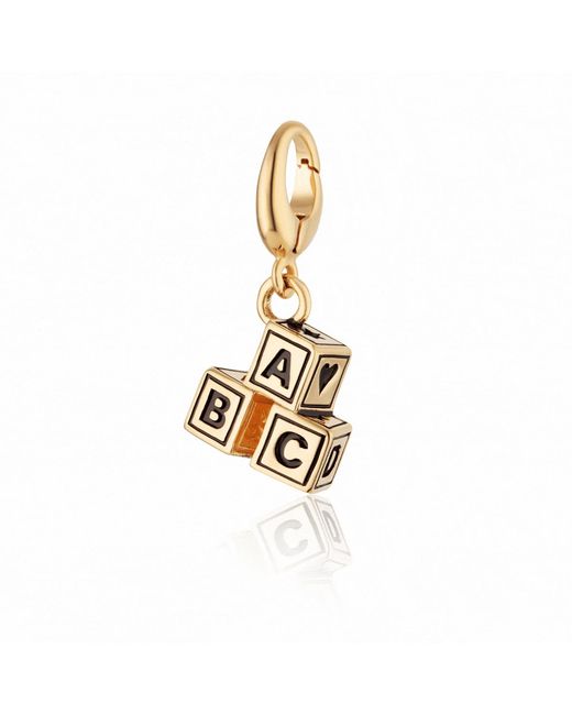 Lily Charmed Metallic Plated Abc Building Block Charm Necklace