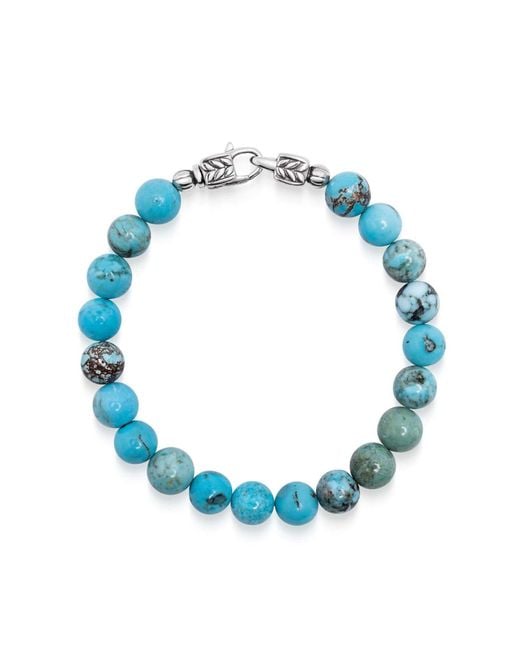 Nialaya Blue Healing Bracelet With Lock for men