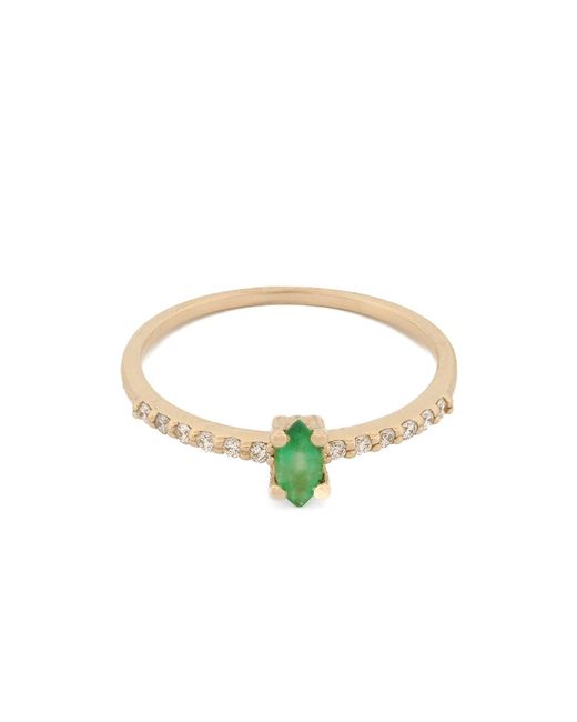 Ebru Jewelry Metallic Balance Emerald Diamond Band Ring