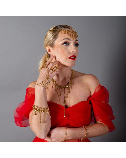 Lucy Quartermaine Metallic Short Multi Drop Necklace
