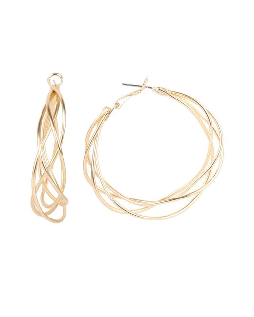 Saachi White Multi Surface Hoop Earring