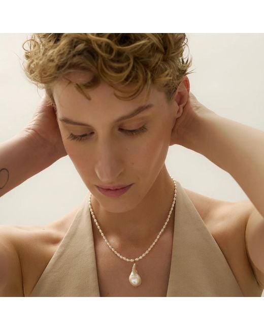 EVA REMENYI White Baroque Pearl Necklace