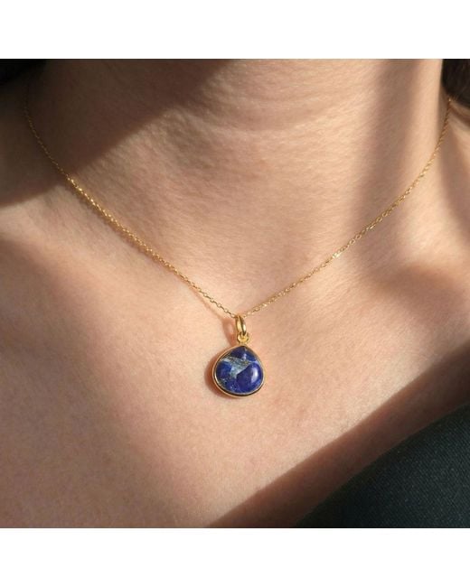 Harfi Blue Vermeil Plated Sapphire September Birthstone Necklace