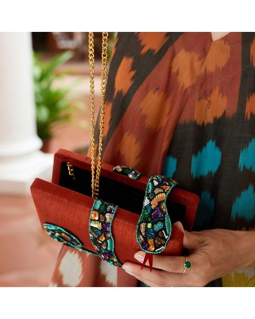 Simitri Red Spice Kaa Clutch