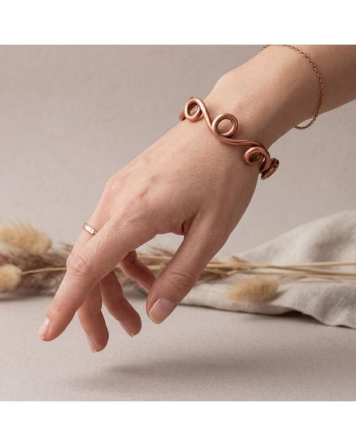 Anatoliacraft Brown Twisted Copper Sculptural Cuff Bracelet