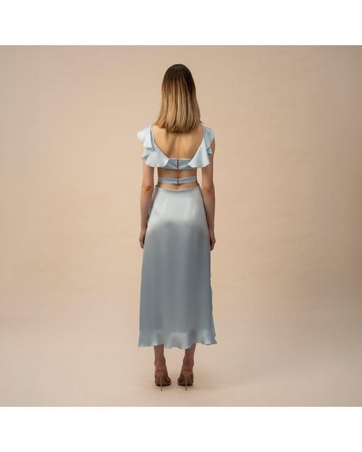 Anse Victorin Blue Angelina Silk Dress