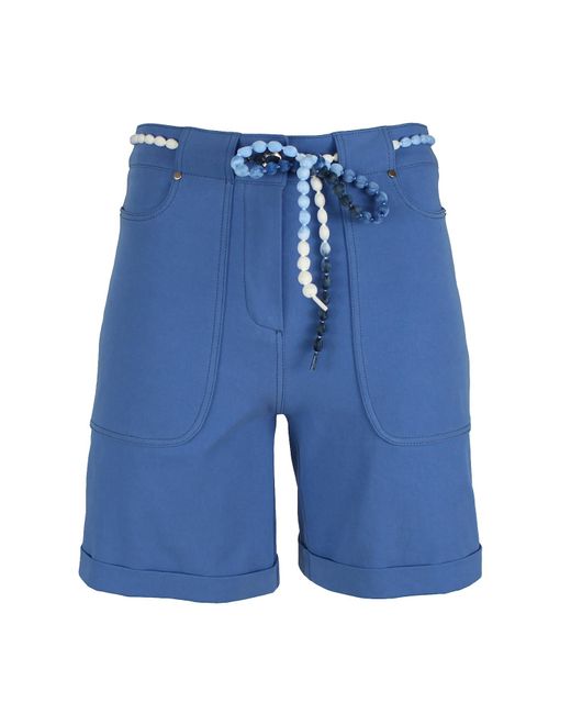 Lalipop Design Blue High-Waisted Stretch Cotton Shorts