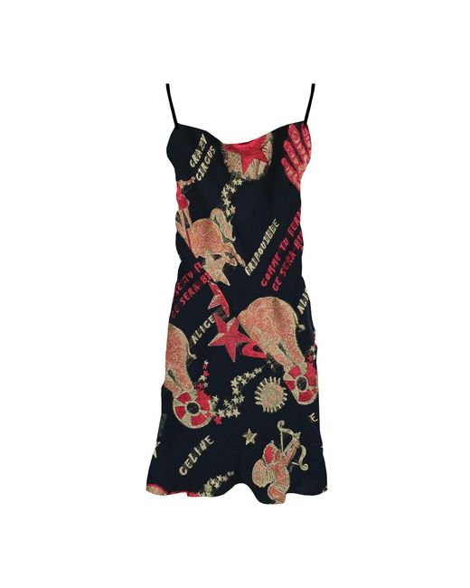 GeeGee Collection Black Circus Silk Slip Dress