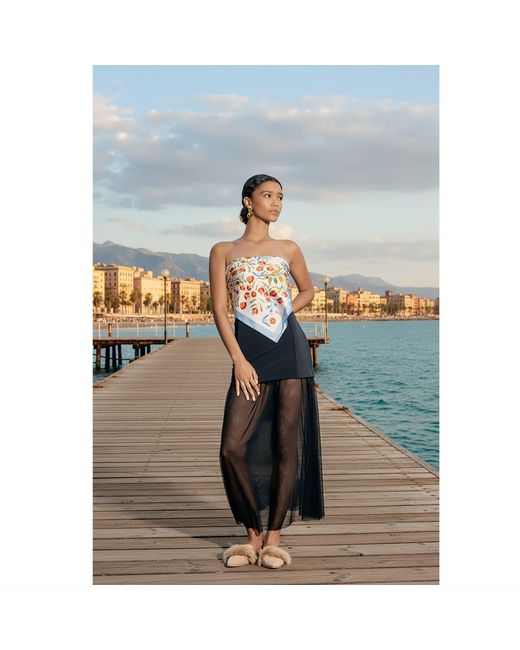 Jessie Zhao New York Multicolor Porcelain Jardin Double Sided Silk Scarf