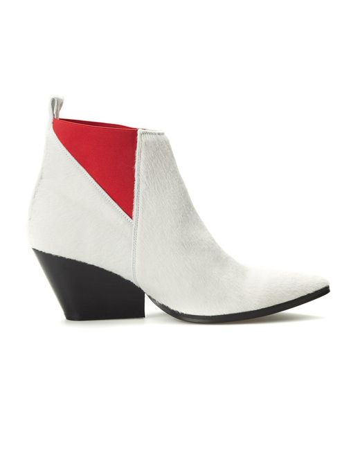 Rosamund Muir London White Fortuna Off Calfhair & Ankle Boots