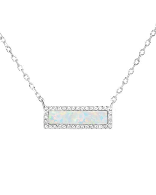 KAMARIA Blue Reflection Opal Bar Necklace