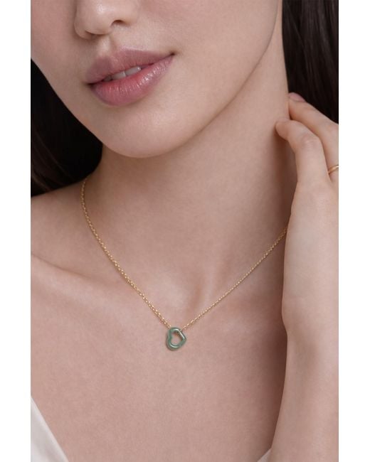 seree White Heart Jade Pendant Necklace
