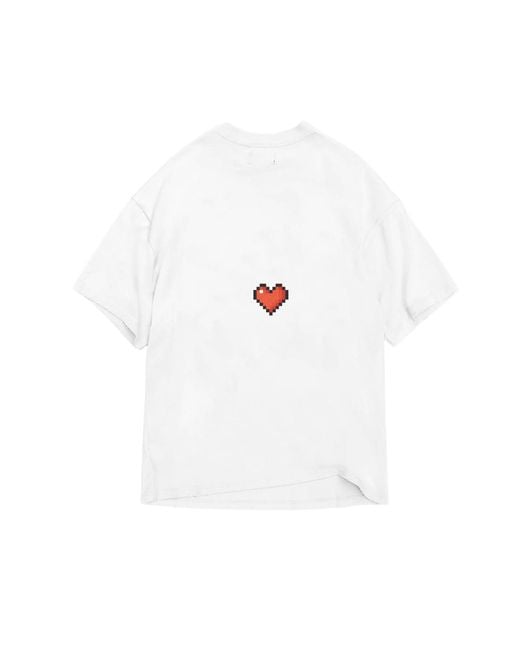 mysimplicated White Oversized T-Shirt With Heart Logo for men