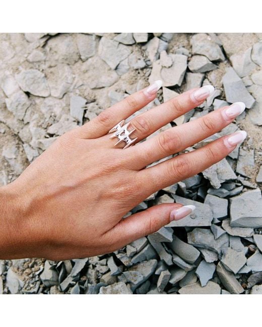 Luna Delphine White Blade Ring