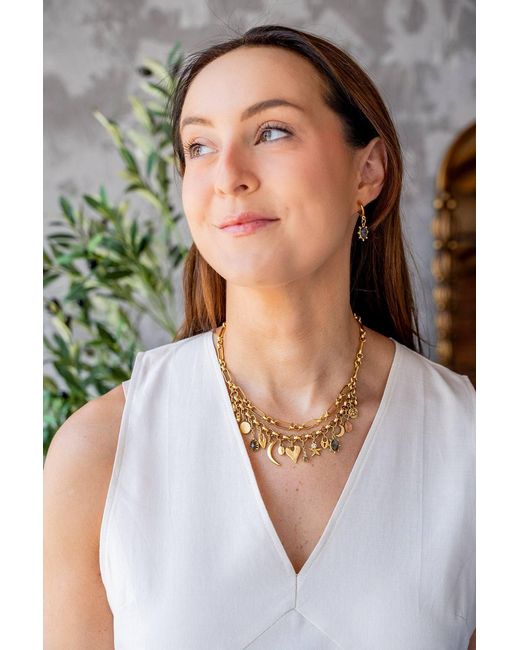 Loni Paul Jewelry Metallic Talisman Charm Necklace