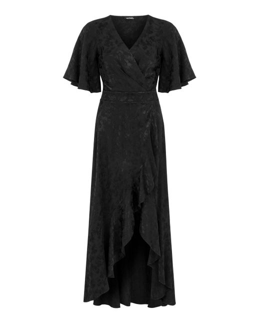 Nocturne Black Asymmetric Flounce Dress