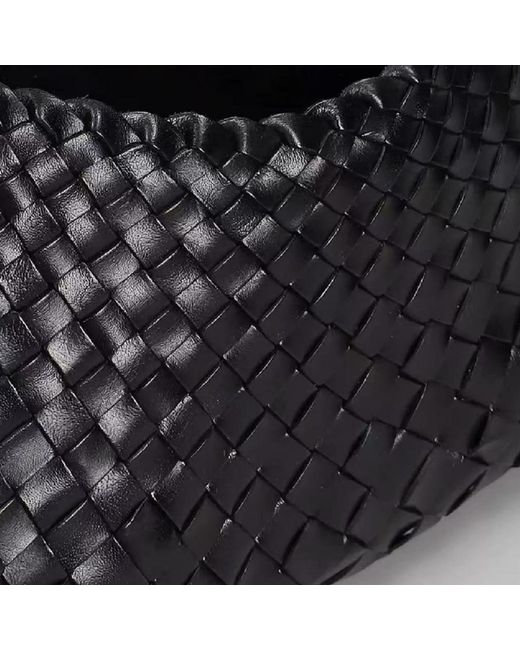 Rimini Black Woven Vegan Leather Sling Bag 'Leontina'