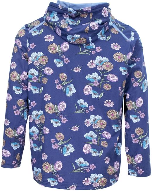 Lords of Harlech Blue Horatio Spaced Floral Printed Hoodie for men