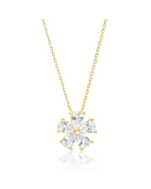 SHYMI Metallic Prong-Set Flower Necklace