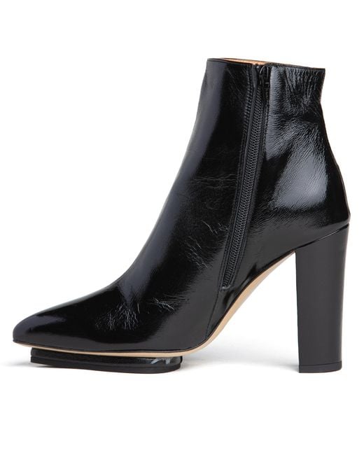 Beautiisoles by Robyn Shreiber Made in Italy Black Tessa Patent Leather Platform Ankle Bootie For Work Valentine Evening