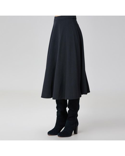 Smart and Joy Black Flared Knee-Length Skirt