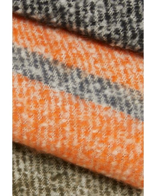 James Lakeland Gray Asymmetrical Stripe Scarf Multicolour